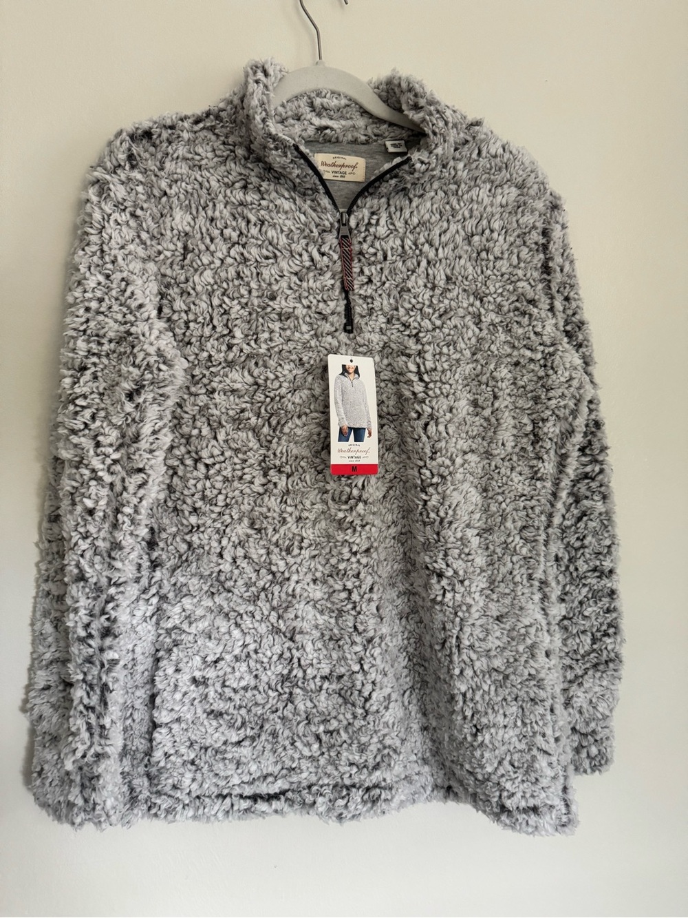ORIGINAL WEATHERPROOF VINTAGE Sherpa Fleece 1/4 zip - Women's Size M - Gray -NEW